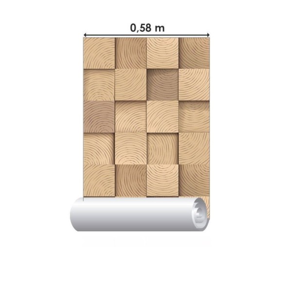 Papel de Parede Adesivo Geométrico Madeira N015159