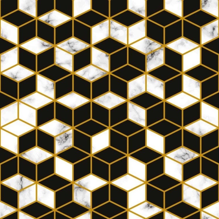 Papel de Parede Adesivo Geométrico Mármore...