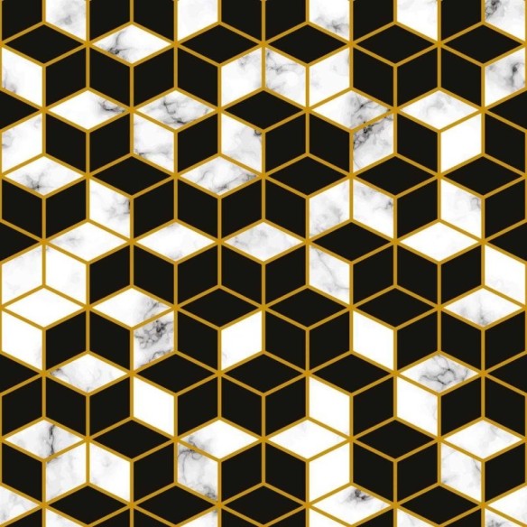 Papel de Parede Adesivo Geométrico Mármore Preto N04067