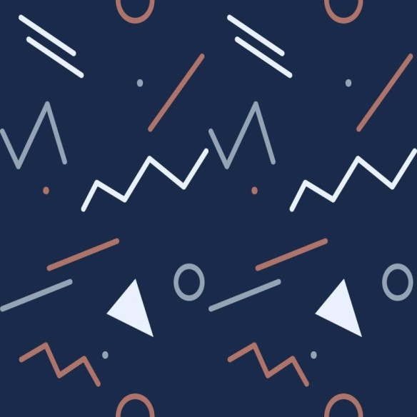 Papel de Parede Adesivo Geométrico Minimalista Azul e Laranja N07094