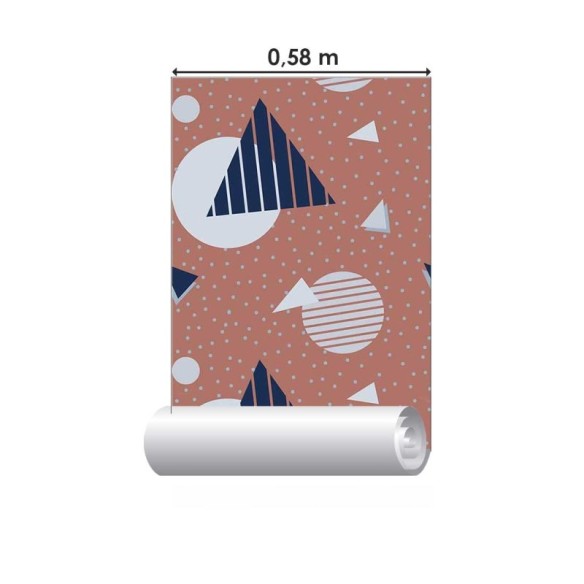 Papel de Parede Adesivo Geométrico Minimalista Poá Laranja N07095