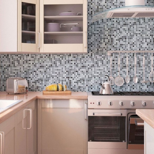 Papel de Parede Adesivo Geométrico Mosaico Pastilhas N013254