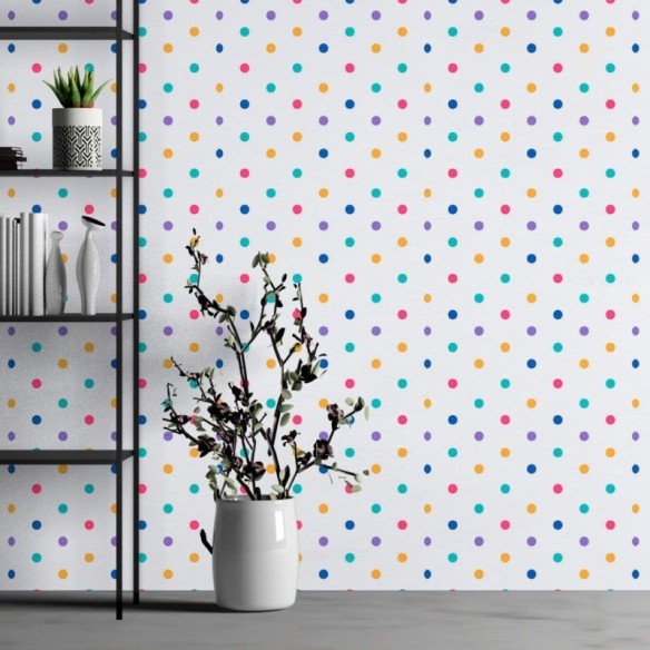 Papel de Parede Adesivo Geométrico Poá N013066