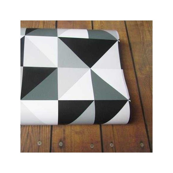 Papel de Parede Adesivo Geométrico Preto E Branco 141914704