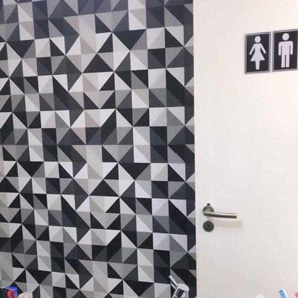 Papel de Parede Adesivo Geométrico Preto E Branco 141914704
