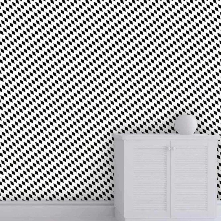 Papel de Parede Adesivo Geometrico Preto e...
