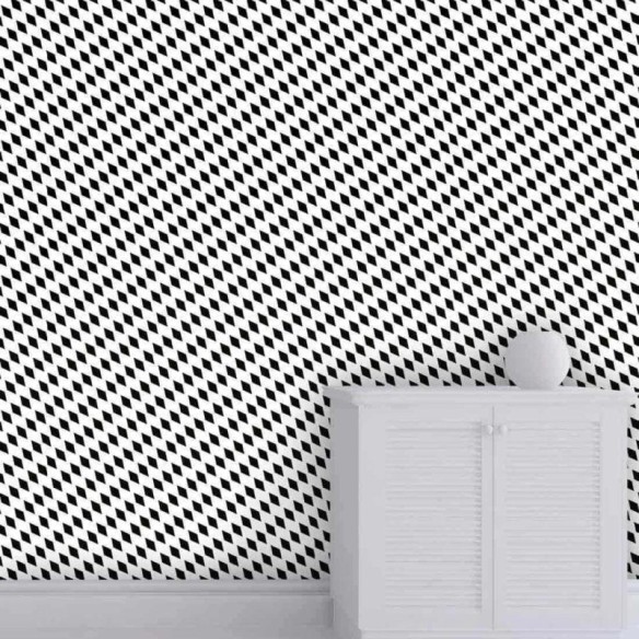 Papel de Parede Adesivo Geometrico Preto e Branco 469