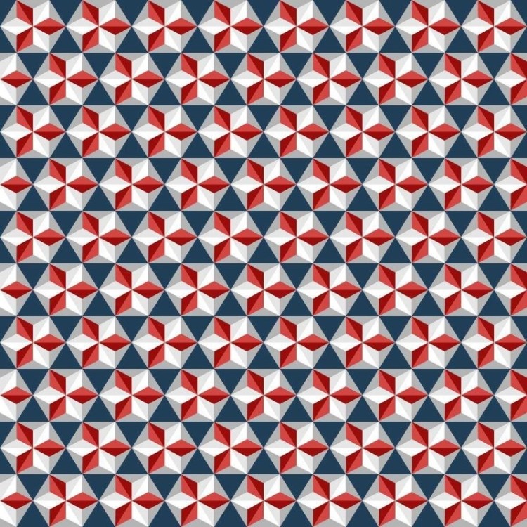 Papel de Parede Adesivo Geométrico Retrô...