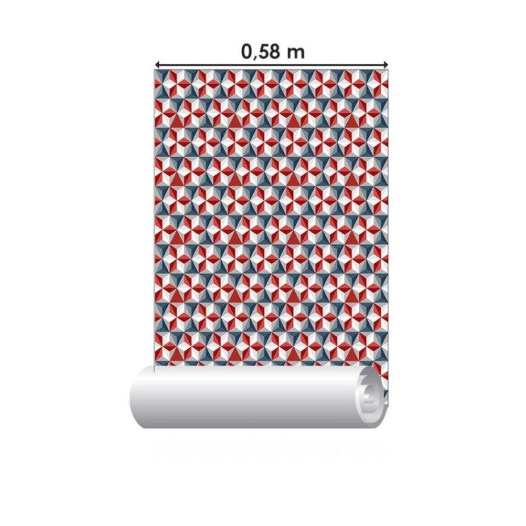 Papel de Parede Adesivo Geométrico Retrô...