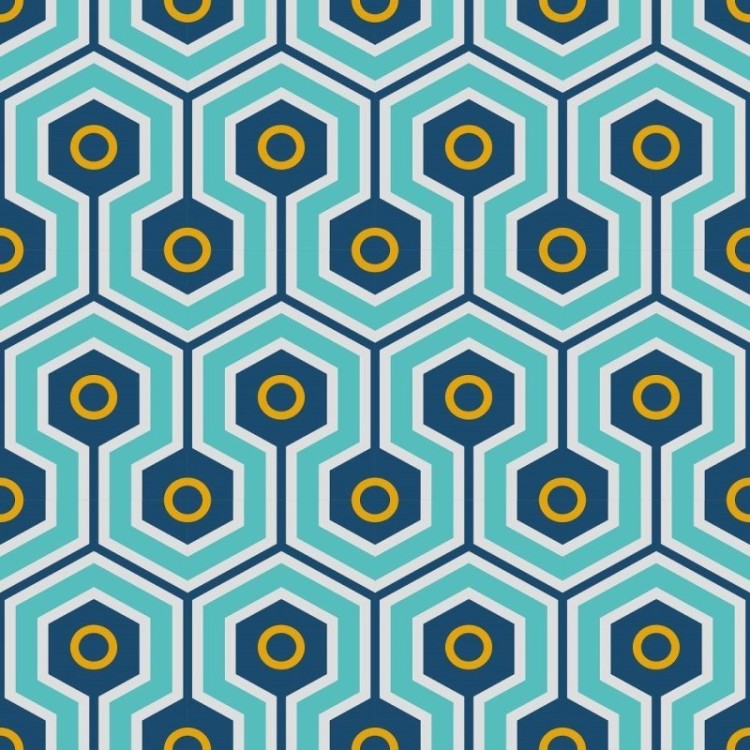 Papel de Parede Adesivo geométrico retro N014127