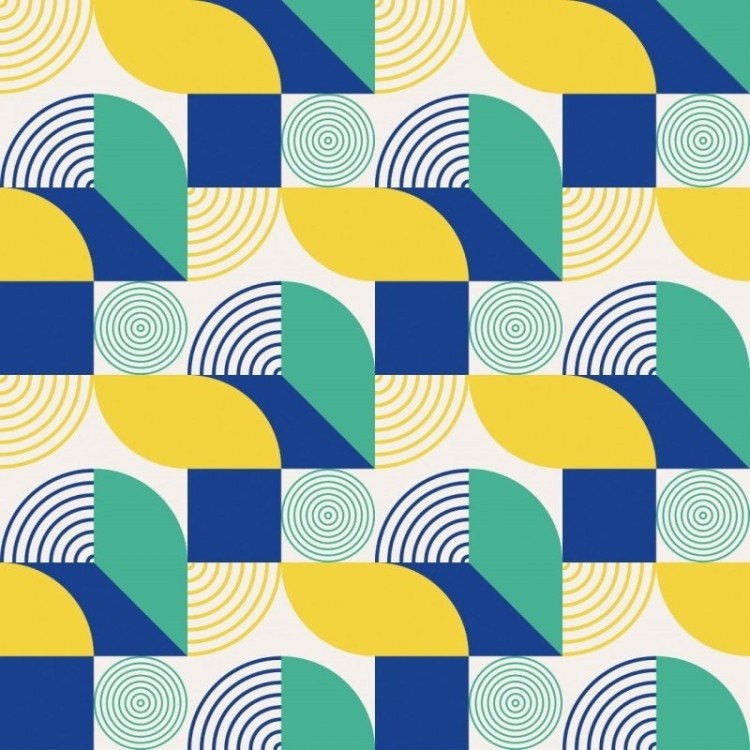 Papel de Parede Adesivo Geométrico Retrô N018090