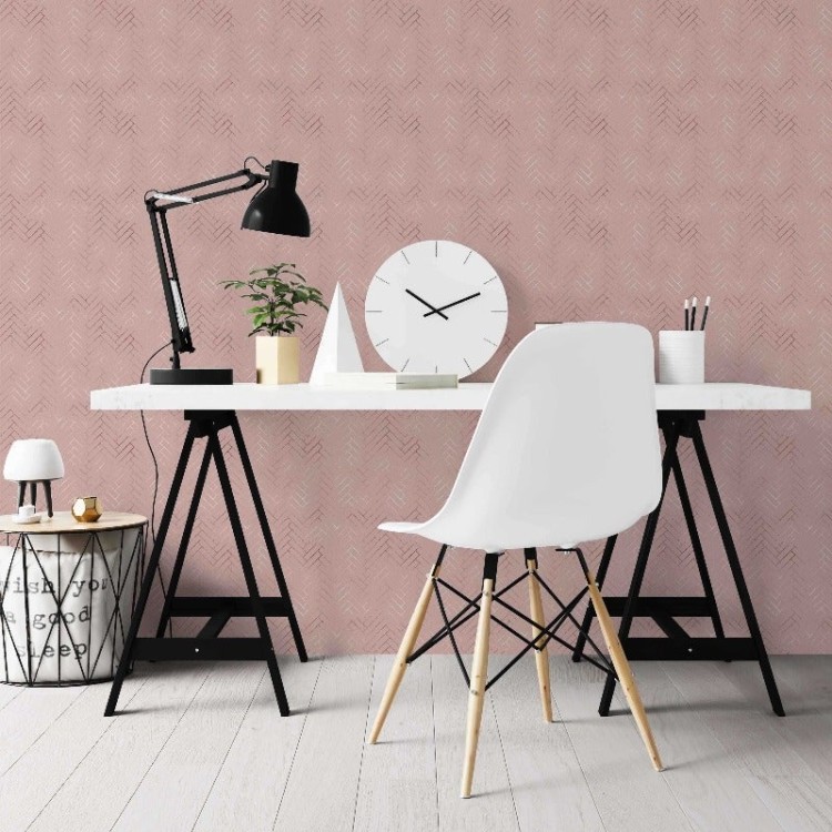Papel de Parede Adesivo Geométrico Rose  N05301
