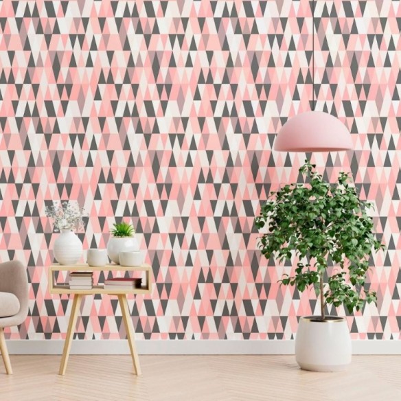 Papel de Parede Adesivo Geométrico Rose N012075