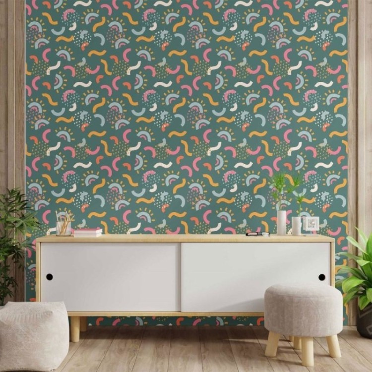 Papel de Parede Adesivo Abstrato Divertido N014010