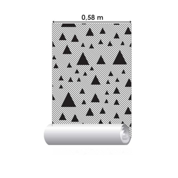 Papel de Parede Adesivo Geométrico Tringulos Listras N018027