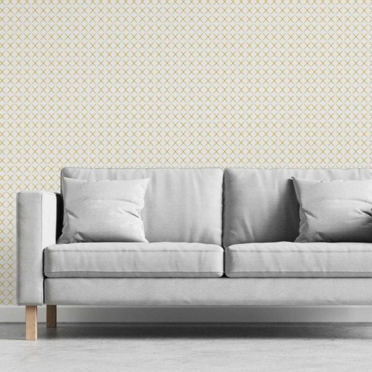 Papel de Parede Adesivo Abstrato Dourado N03019
