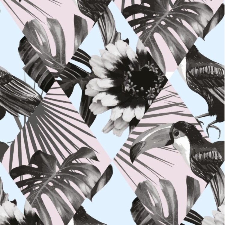 Papel de Parede Adesivo Geométrico Tropical...