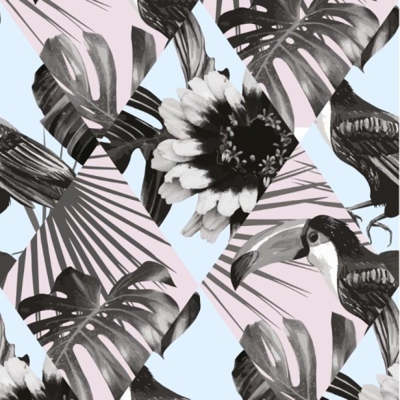 Papel de Parede Adesivo Geométrico Tropical N012111