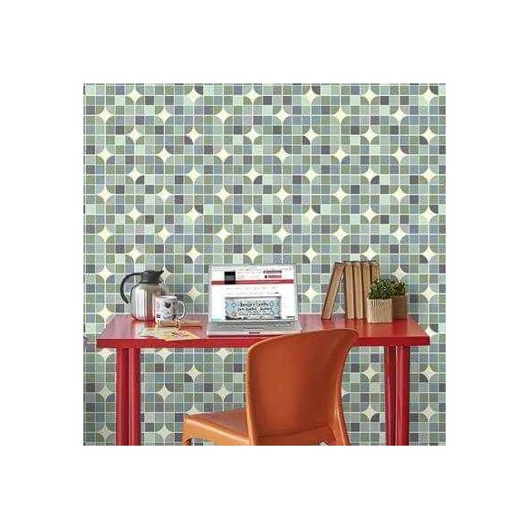 Papel de Parede Adesivo Geometrico verde azul 175191