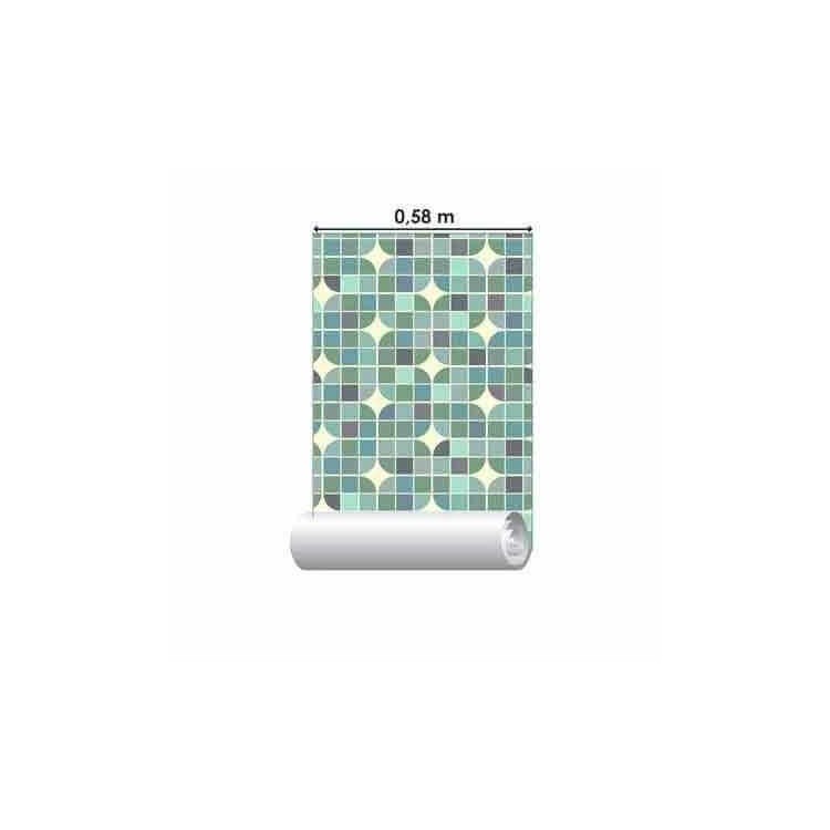 Papel de Parede Adesivo Geometrico verde azul...
