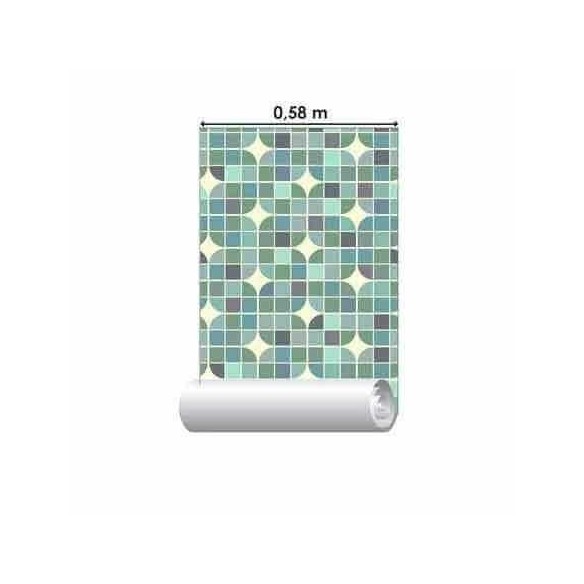 Papel de Parede Adesivo Geometrico verde azul 175191