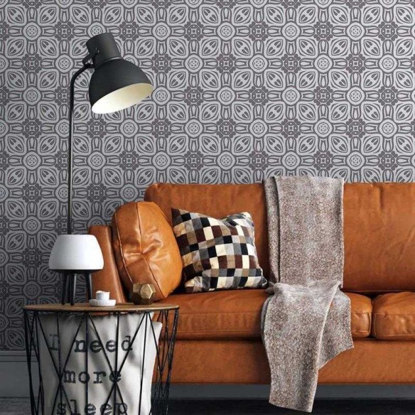 Papel de Parede Adesivo Geométrico Vintage Cinza N05199
