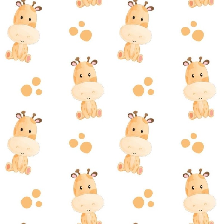 Papel de Parede Adesivo Girafas Cartoon N09029