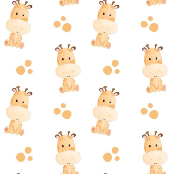 Papel de Parede Adesivo Girafas Cartoon N09029