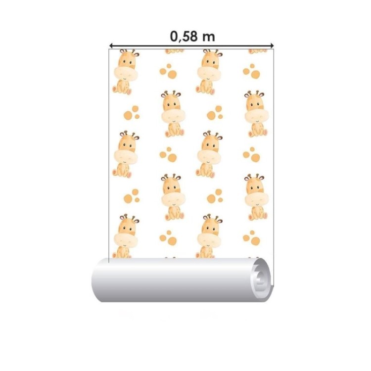 Papel de Parede Adesivo Girafas Cartoon N09029