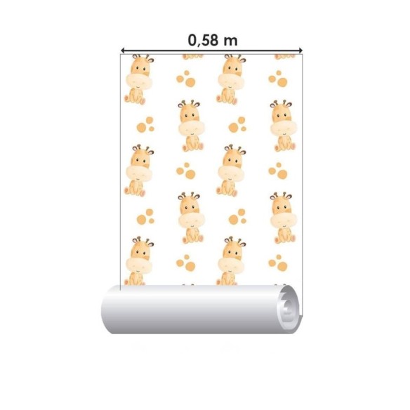 Papel de Parede Adesivo Girafas Cartoon N09029