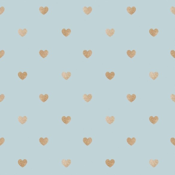 Papel de Parede Adesivo Golden Hearts N019068