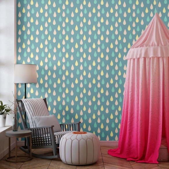 Papel de Parede Adesivo Gotas de Chuva N013172