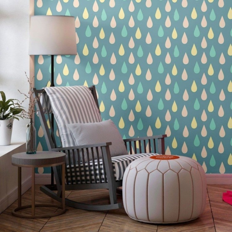 Papel de Parede Adesivo Gotas de Chuva N013172
