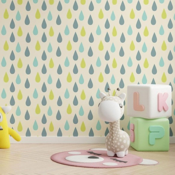 Papel de Parede Adesivo Gotas de Chuva N013173