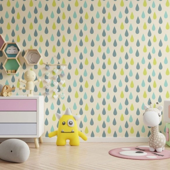 Papel de Parede Adesivo Gotas de Chuva N013173