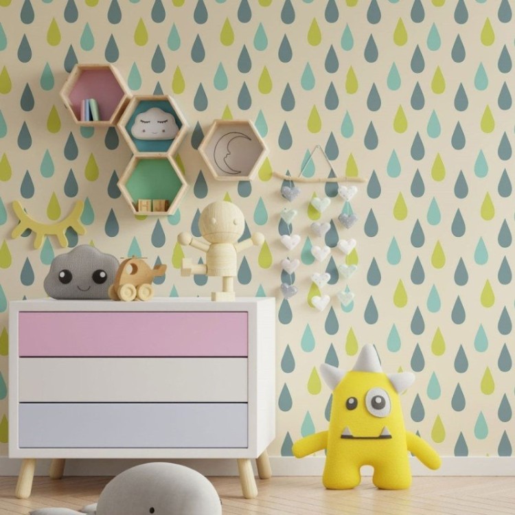 Papel de Parede Adesivo Gotas de Chuva N013173