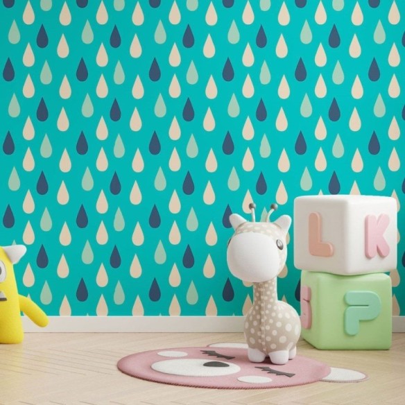 Papel de Parede Adesivo Gotas de Chuva N013175