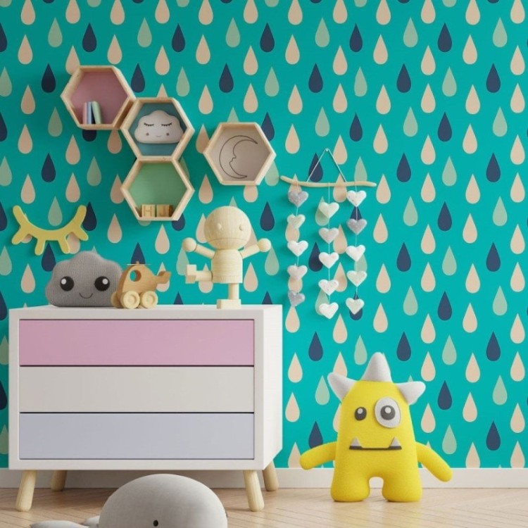 Papel de Parede Adesivo Gotas de Chuva N013175