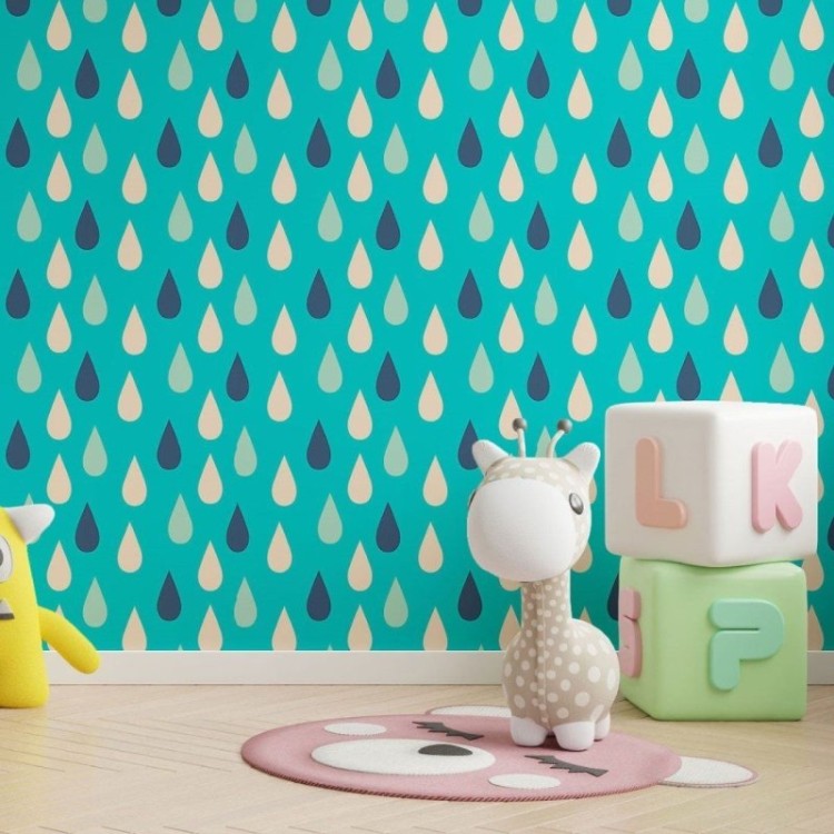 Papel de Parede Adesivo Gotas de Chuva N013175