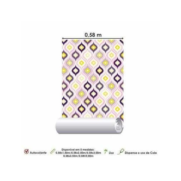 Papel de Parede Adesivo Gotas Roxas Estilizadas 785275