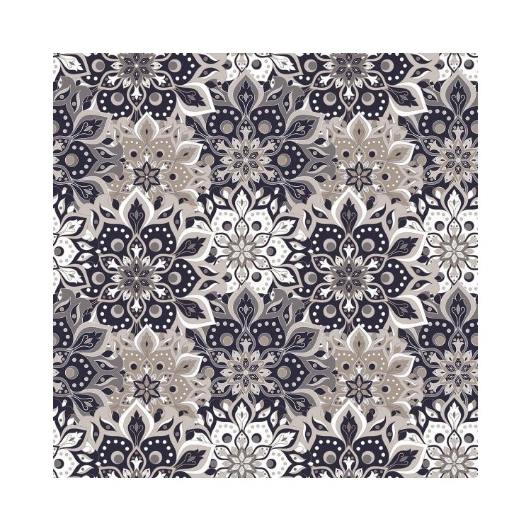 Papel de Parede Adesivo Abstrato Floral Mandala...