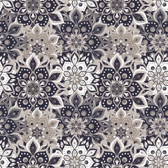 Papel de Parede Adesivo Abstrato Floral Mandala N09123