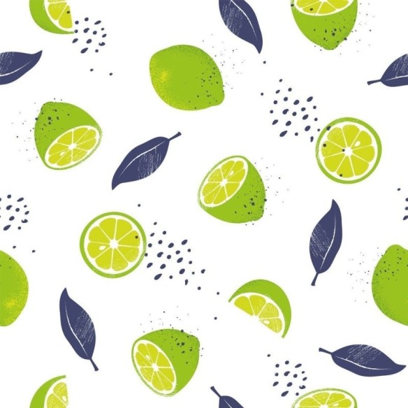 Papel de Parede Adesivo Gourmet Folhas e Limões N018096
