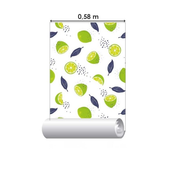 Papel de Parede Adesivo Gourmet Folhas e Limões N018096
