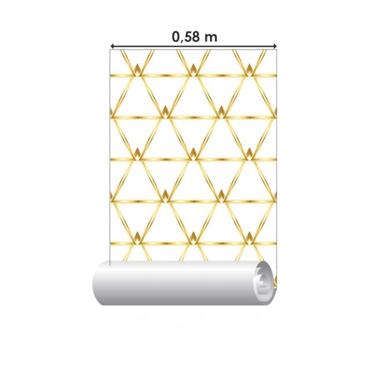 Papel de Parede Adesivo Grade dourada N08207