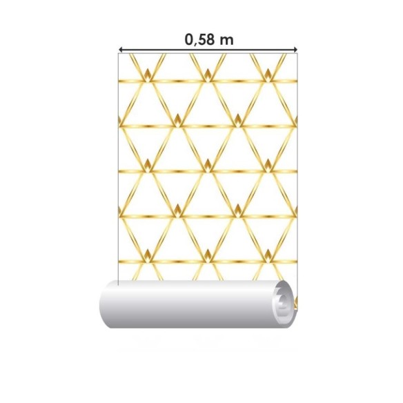 Papel de Parede Adesivo Grade dourada N08207