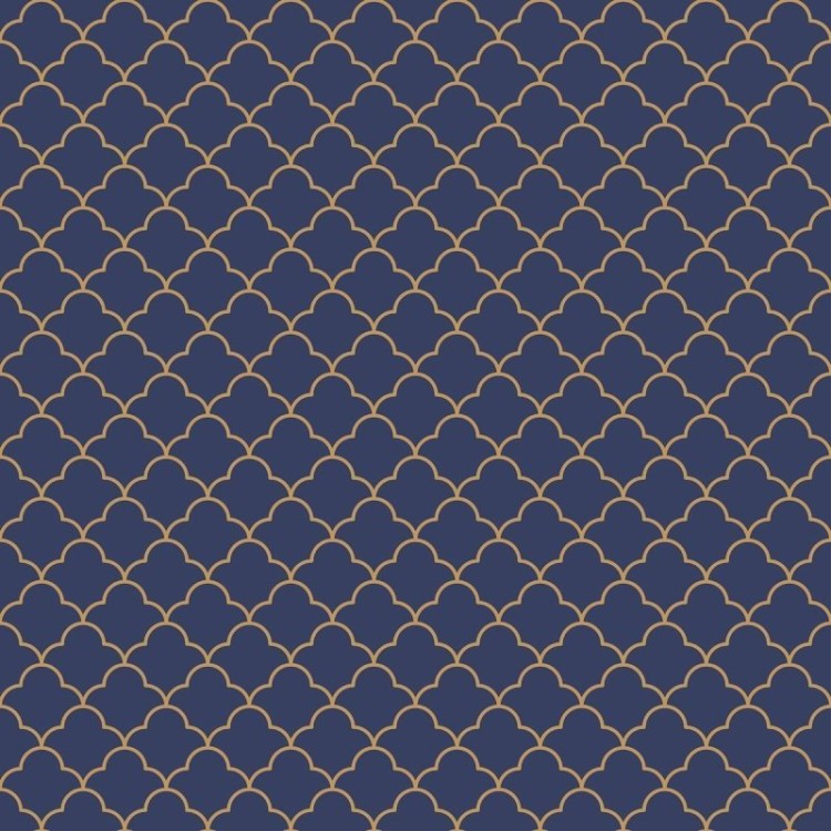 Papel de Parede Adesivo Grade Ornamental Azul...
