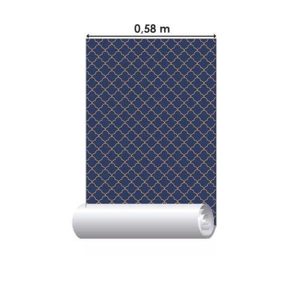 Papel de Parede Adesivo Grade Ornamental Azul N010024