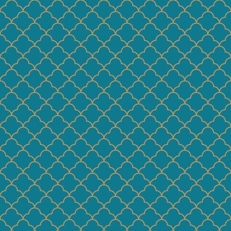 Papel de Parede Adesivo Grade Ornamental Azul...