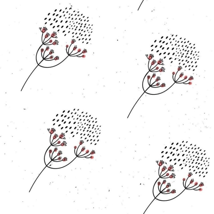 Papel de Parede Adesivo Abstrato Floral N012091